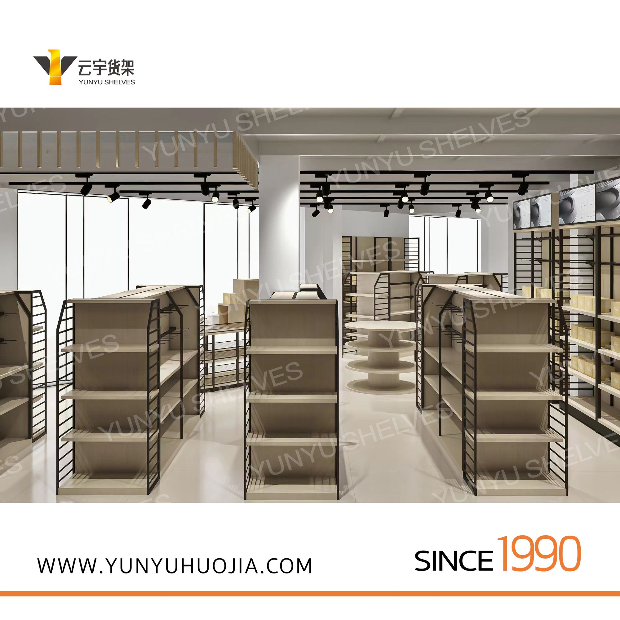 YYA7-009 新款大型木紋超市貨架